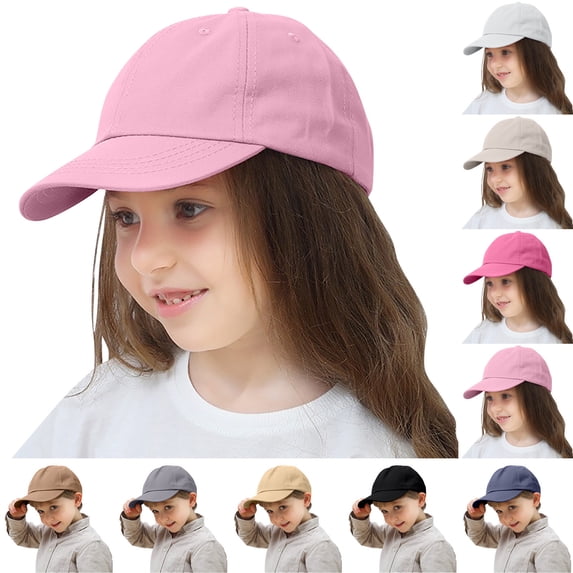 YHAJDS Short Brim Baseball Cap Solid Color Sun Protection Summer Outdoor Hat Kids