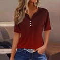 thumbnail image 1 of YHAJDS Short Sleeve Shirts for Women V Neck Raglan Sleeve Print Casual Summer Top, 1 of 5