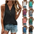 thumbnail image 1 of YHAJDS Slim Cami Shirts Solid Color V Neck Sleeveless Top With Button Detail For Casual Wear In Warm Weather, 1 of 5