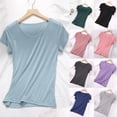 thumbnail image 1 of YHAJDS Soft Sleepwear Shirts for Women Short Sleeve Solid Color Home Tee, 1 of 3