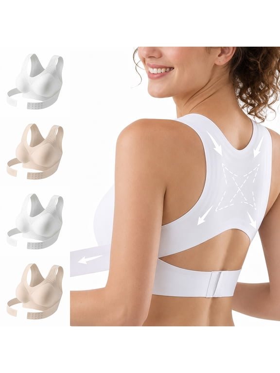 Sports Bra for Women Smoothing Seamless Open Back Push Up Shaping Sag Workout Top