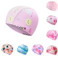 thumbnail image 1 of YHAJDS Stretchy Swim Cap Cartoon Print Elastic Swimming Hat Kids Boys Girls, 1 of 3