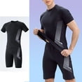 thumbnail image 1 of YHAJDS Summer Mens Beach Outfit Mens Vacation Outfits Mens 2 Piece Outfits Mens Swimwear Set Dry Short Sleeve Top 5-Piont Pants Swimwear, 1 of 4