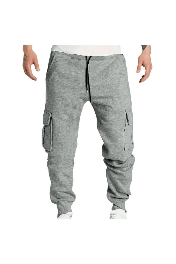 Summer Mens Pants,Mens Joggers Solid Color Waist Patch Drawstring Elastic Waist With Pockets Tapered Leg Soft Comfortable Home Sports Pants