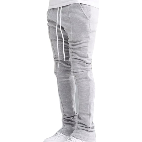 YHAJDS Summer Mens Pants,Mens Pants Drawstring Elastic Waist Casual Flared Leg Comfortable Full Length Pants