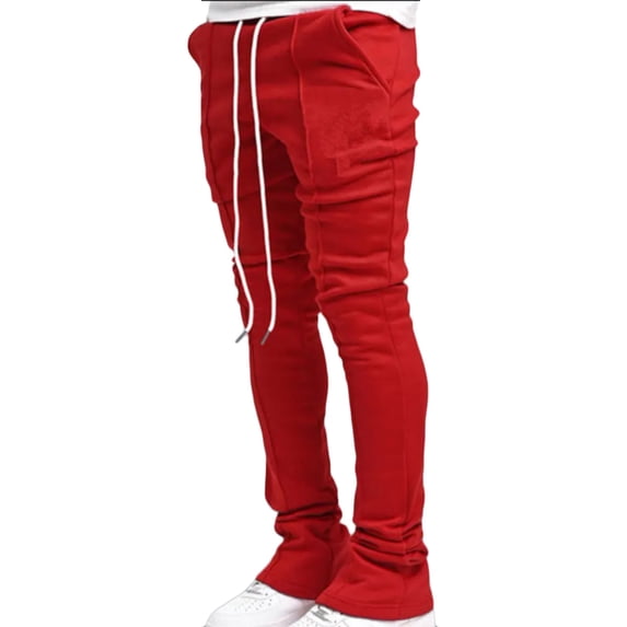 YHAJDS Summer Mens Pants,Mens Pants Drawstring Elastic Waist Casual Flared Leg Comfortable Full Length Pants