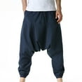 thumbnail image 1 of YHAJDS Summer Mens Pants,Mens Pants Fashion Solid Color Loose Casual Home Drop Crotch Hip Hop Full Length Pants Streetwear Style Daily Trousers, 1 of 5