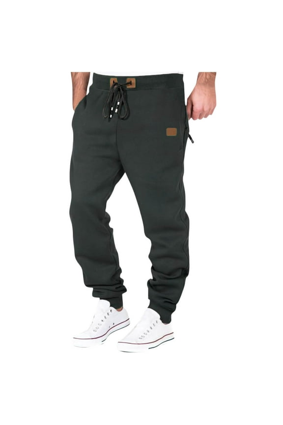 Summer Mens Pants,Mens Sweatpants Mens Workout Pants Drawstring Elastic Cuff Pants with Pockets and Zipper Soft Fleece Lining Comfortable Mens Casual Pants