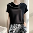 thumbnail image 1 of YHAJDS Summer Shirts for Women Short Sleeve Round Neck Solid Color Cool Feel Blouse Casual Fashion Top, 1 of 4