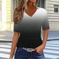 thumbnail image 1 of YHAJDS Summer Tops for Women Short Sleeve V Neck T Shirt Gradient Color Casual Tee, 1 of 5