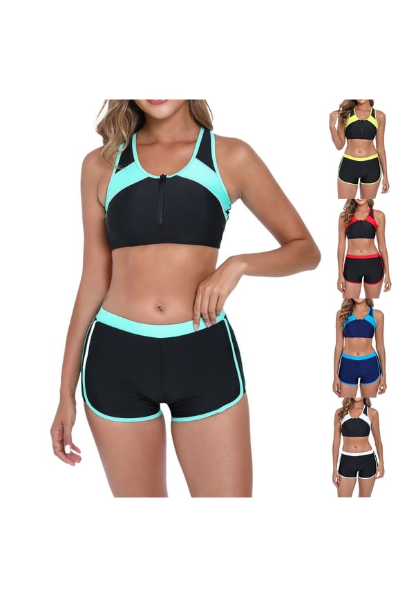 Swimming suits For Women 2 Piece Color Surf Set Guard Top