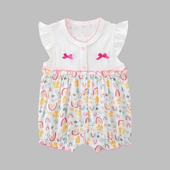 YHAJDS Toddler Baby Boy Short Sleeve Romper Solid Color Cotton Jumpsuit Summer Outfit Newborn Infants Bodysuit