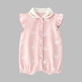 thumbnail image 1 of YHAJDS Toddler Baby Girls Short Sleeve Romper Tomato Print Cotton Cap Sleeve Jumpsuit Summer Infants Bodysuit Outfit, 1 of 3