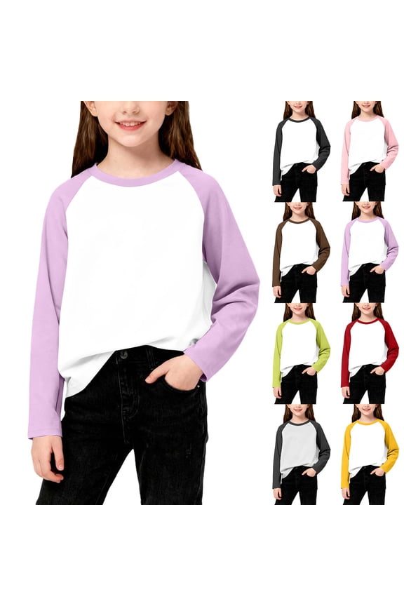 Toddler Baby Thermal Top Solid Color Raglan Crewneck Long Sleeve Base Layer Winter Home