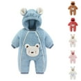 thumbnail image 1 of YHAJDS Toddler Fall Winter Casual Jumpsuit, Girls Fall Winter Fashion Fleece Thick Warm With Bear Ears For 3-18Months Long Sleeve, 1 of 3