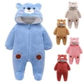 thumbnail image 1 of YHAJDS Toddler Fall Winter Casual Jumpsuit, Girls Fall Winter Fashion Fleece Thick Warm With Bear Ears For 3-18Months Long Sleeve, 1 of 5