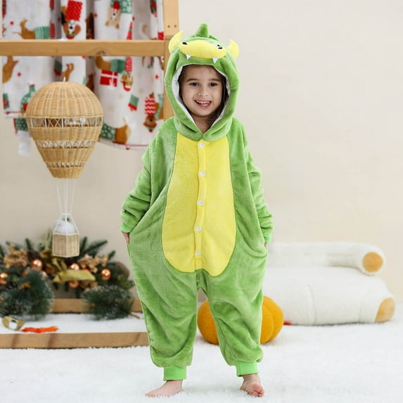 YHAJDS Toddler Fall Winter Casual Jumpsuit, Kids Boys Girls Cosplay Flannel Long Sleeve Climb Suit Cozy Material Elastic Cuffs Cute for Daily Wear and Themed Events