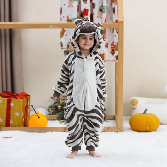 YHAJDS Toddler Fall Winter Casual Jumpsuit, Kids Boys Girls Cosplay Flannel Long Sleeve Climb Suit Warm Fabric Snug Cute for Daily Wear and Themed Events
