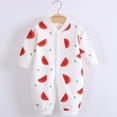 thumbnail image 1 of YHAJDS Toddler Fall Winter Casual Jumpsuit, Kids Jumpsuit Unisex Newborn Print Button Round Neck Long Sleeve Long Pants Rompers for Kids (0-15M), 1 of 4