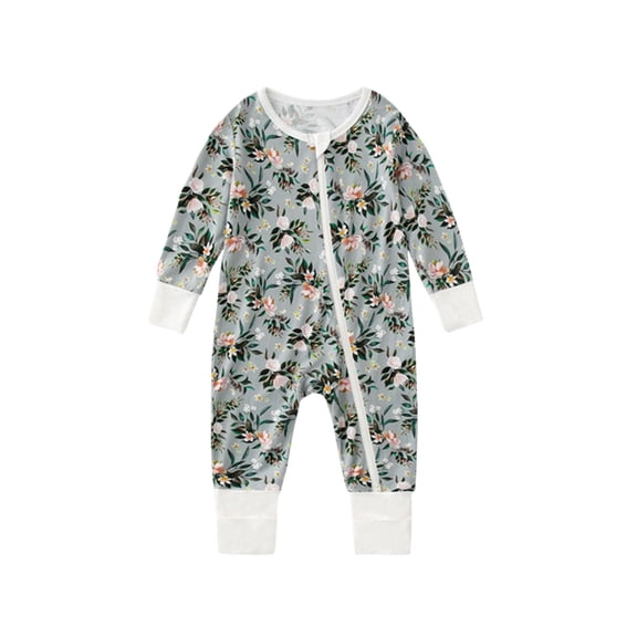 YHAJDS Toddler Fall Winter Casual Jumpsuit, Kids Rompers Fall And Winter Flower Print Long Sleeve Long Pant Newborn Casual Pajamas Jumpsuit For Kids