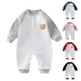 thumbnail image 1 of YHAJDS Toddler Fall Winter Casual Jumpsuit, Kids Rompers Jumpsuit for Kids Fleece Lined Long Sleeve Solid Color Hooded One-Piece 0-18 Months Winter Fall Warm Wear, 1 of 3