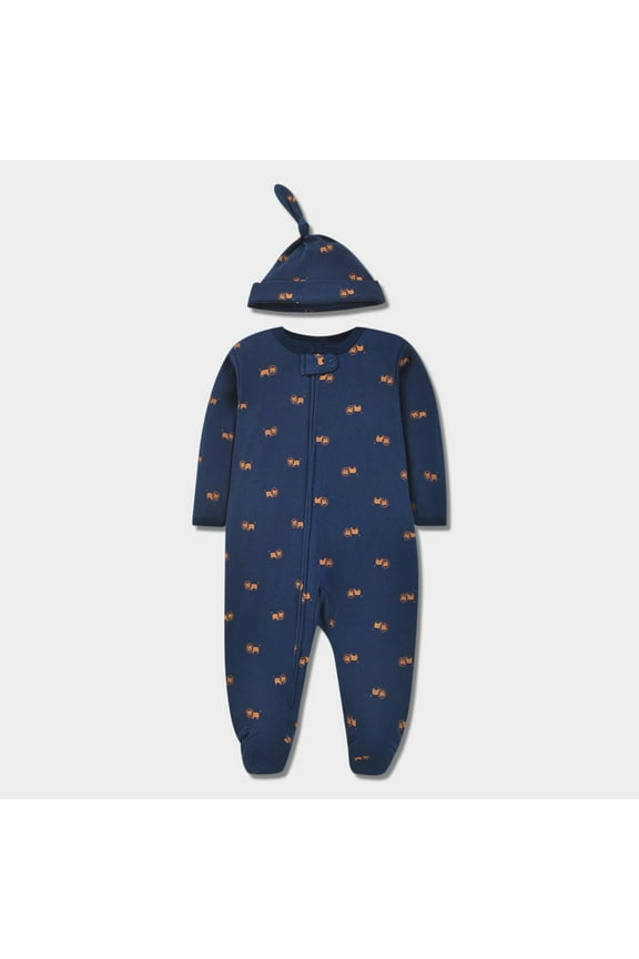 Toddler Fall Winter Casual Jumpsuit, Kids Rompers Print Long Sleeve Coverall with Hat 0-1 Years Fall Winter Footed Jumpsuit for Kids