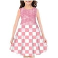 thumbnail image 1 of YHAJDS Toddler Kid Girl Princess Dress Floral Print Sleeveless Crew Neck Summer Party Sundress, 1 of 2