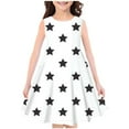 thumbnail image 1 of YHAJDS Toddler Girl Ruffle Sleeve Dress Sleeveless Round Neck Summer Print Style, 1 of 2