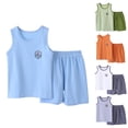 thumbnail image 1 of YHAJDS Unisex Kid Girl Boy 2 Piece Set Cloud Sense Breathable Sleeveless Tank Top Shorts Home Set, 1 of 5