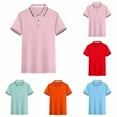 thumbnail image 1 of YHAJDS Unisex Polo Shirts Solid Color Quick Dry Moisture Wicking Short Sleeve V Neck Top, 1 of 9