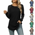 thumbnail image 1 of YHAJDS Winter Casual Blouse Top for Women,Women's Long Sleeve Tops Womens Casual Long Sleeve Sweatshirt Color Block Striped Crew Neck Long Sleeve Shirt For Women Winter, 1 of 4