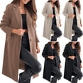 thumbnail image 1 of YHAJDS Women Fall Winter Casual Coat,Women's Coats Fall Jackets for Women Solid Color Long Sleeve Sleeveless Hooded Slim Lightweight Wool Trench Coat Casual Outerwear for Fall and Winter, 1 of 5