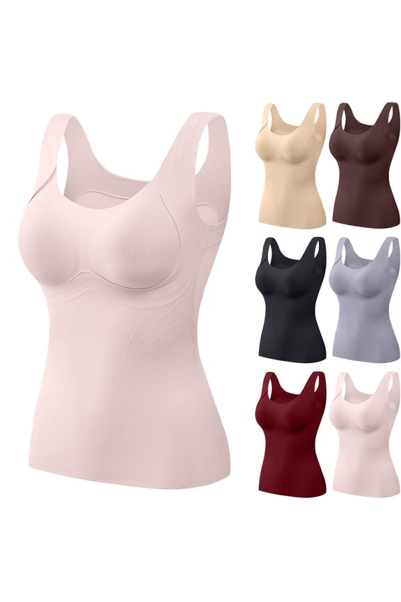 Women Fall Winter Sleepwear,Sleepwear With Built In Bra,Thermal Homewear For Women,Heated Constant Temperature Warm Tank Top For Fall And Winter