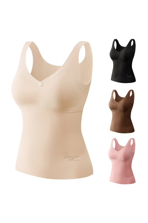 Women Fall Winter Sleepwear,Sleepwear With Built In Bra,Thermal Homewear For Women,Thermal Tank Top Women,Heated Constant Temperature Warm For Winter Loungewear