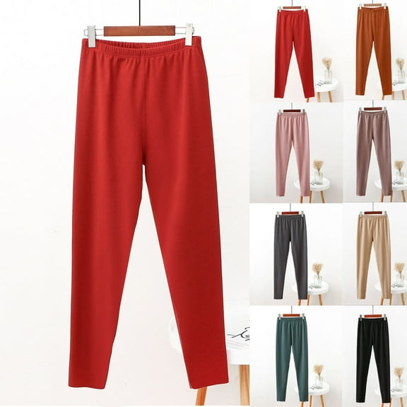 YHAJDS Women Fall Winter Sleepwear,Thermal Homewear For Women,Thermal Homewear Set,Sleeping Pants Women,Women Solid Color Seamless Double Sided Fleece High Waist Thermal Leggings For Winter