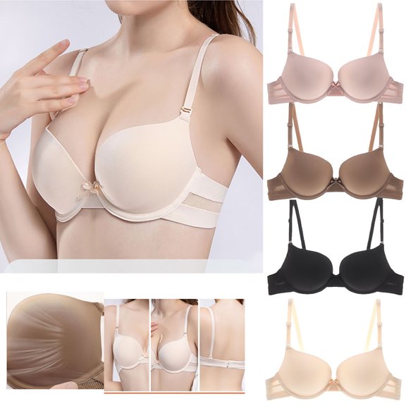 YHAJDS T Shirt Bra for Women Push Up Shaping Underwire Thin Cup Everyday Bras