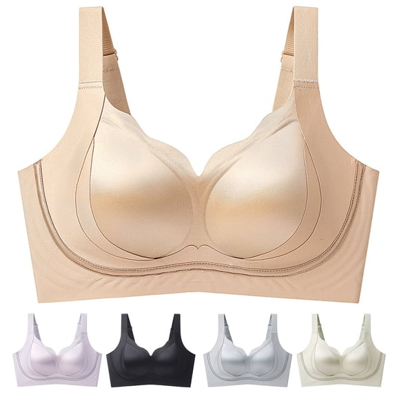 YHAJDS Women Large Size Bras,Bras for Women Seamless Bras Wireless Bra Pull On Style Soft Supportive Bras for Women with Lifting Effect Gathered Function and Sagging Suitable for Daily Wear