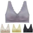 thumbnail image 1 of YHAJDS Women Large Size Bras,Bras For Women Wireless Everyday Bras Solid Color Lightweight Push Up Bra With Lace Removable Cups Comfortable Daily Underwear, 1 of 4