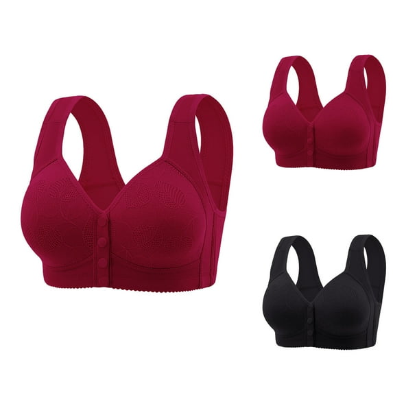 YHAJDS Women Large Size Bras,Large Size No Underwire Bras For Women Middle Aged Ladies Solid Color Soft Thin Fabric Style Comfortable Everyday Wear Wireless Bra