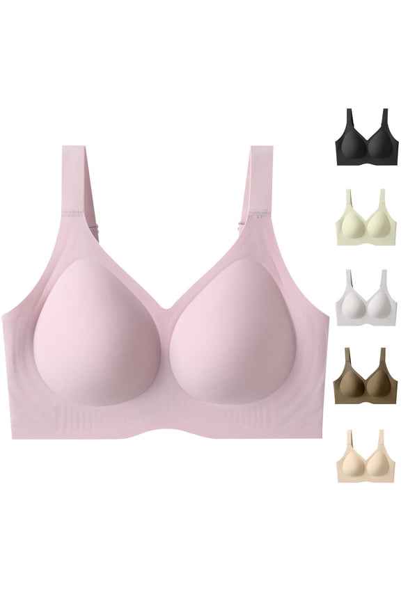 Women Large Size Bras,Women's Bras Wireless Bras for Women Large Size Everyday Bras Seamless Invisible Bras with Lifting Effect Sagging and Side Reduction Functions