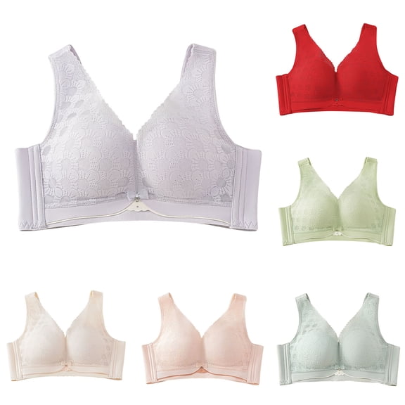 YHAJDS Women Plus Size Bra,Bras for Women no Underwire Everyday Bras Womens Lace Thin Cup Push Up Side Control Reduce Bust Appearance for Full Figure Daily Use
