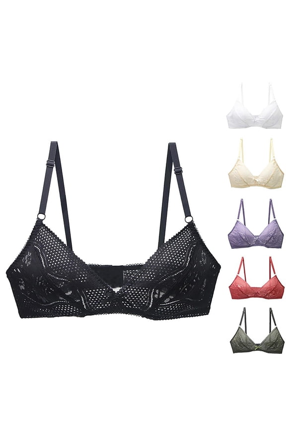 Women Plus Size Bra,Large Size no Underwire Bras,Bras for Women no Underwire,Everyday Bras, Lightweight Lace Bra,Comfortable Breathable Shaping Full Bust Bralette