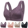 thumbnail image 1 of YHAJDS Women Plus Size Bra,Large Size No Underwire Bras,Wireless Bra,Everyday Bras,Plus Size Soft Comfortable Wide Shoulder Strap Front Zipper Seamless Breathable Bras, 1 of 3