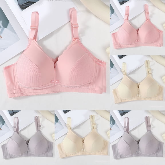 YHAJDS Women Plus Size Bra,Womens Bras Solid Color Wireless Front Closure Backless Seamless Push Up Bras For Breastfeeding Mamas