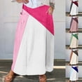 thumbnail image 1 of YHAJDS Women Skirts with Pockets Print Stretchy Waistband Pleated Mid Calf A Line Casual Skirt, 1 of 5