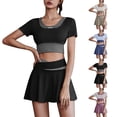 thumbnail image 1 of YHAJDS Women Summer Workout Set 2 Piece High Waist Yoga Skort with Built In Shorts Sports Bra Active, 1 of 5