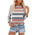 thumbnail image 1 of YHAJDS Women Winter Oversized Sweatshirt,Women Long Sleeve Tops Women Casual Long Sleeve Sweatshirt Solid Color Round Neck 3/4 Sleeve Raglan Loose T Shirt, 1 of 4