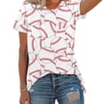 thumbnail image 1 of YHAJDS Women's Oversized T-shirts Baseball Print Short Sleeve Round Neck Loose Blouse, 1 of 5