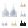 thumbnail image 1 of YHAJDS Women's Plus Size Bra,Bras for Women no Underwire Everyday Bras Solid Color Thin Breathable Hole Cup Gathered Side Control Daily Wear Bra, 1 of 3