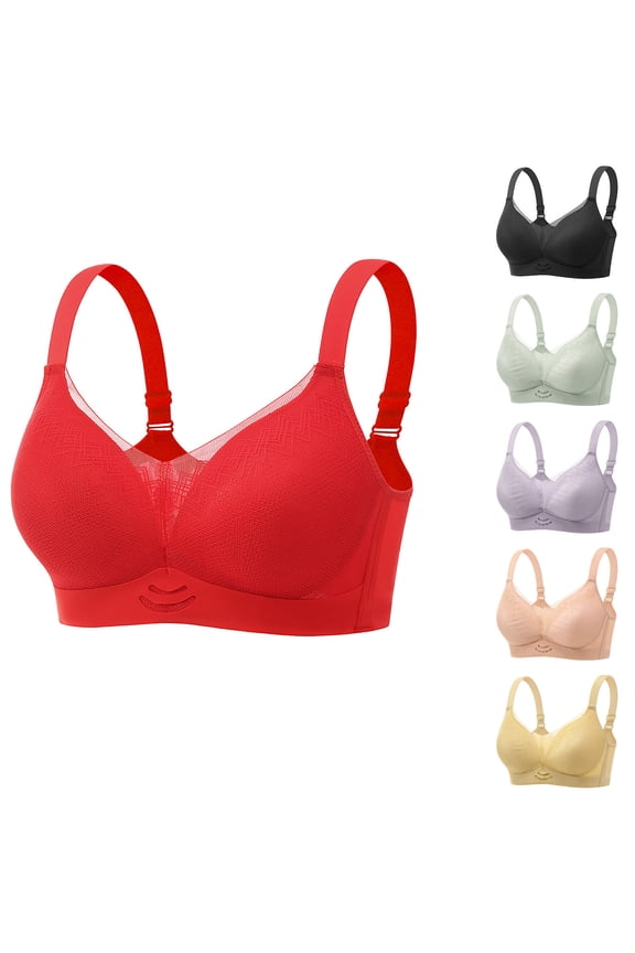 Women's Plus Size Bra,Plus Size no Underwire Bras,Bras for Women, Racerback Push Up Lace Side Control Comfortable